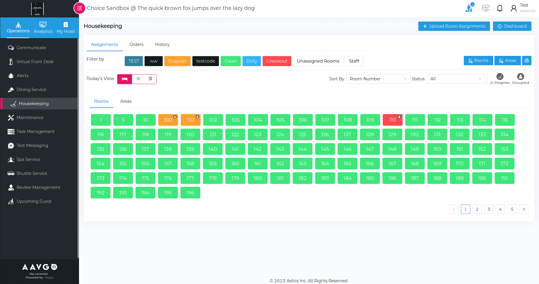 Статусы по уборке номеров